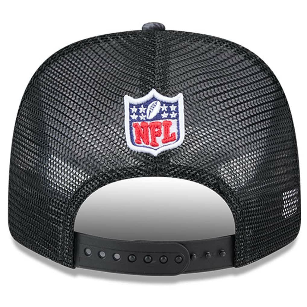 Jacksonville Jaguars New Era 2024 NFL Crucial Catch Plaid 9SEVENTY Trucker Snapback Hat Black | NFL