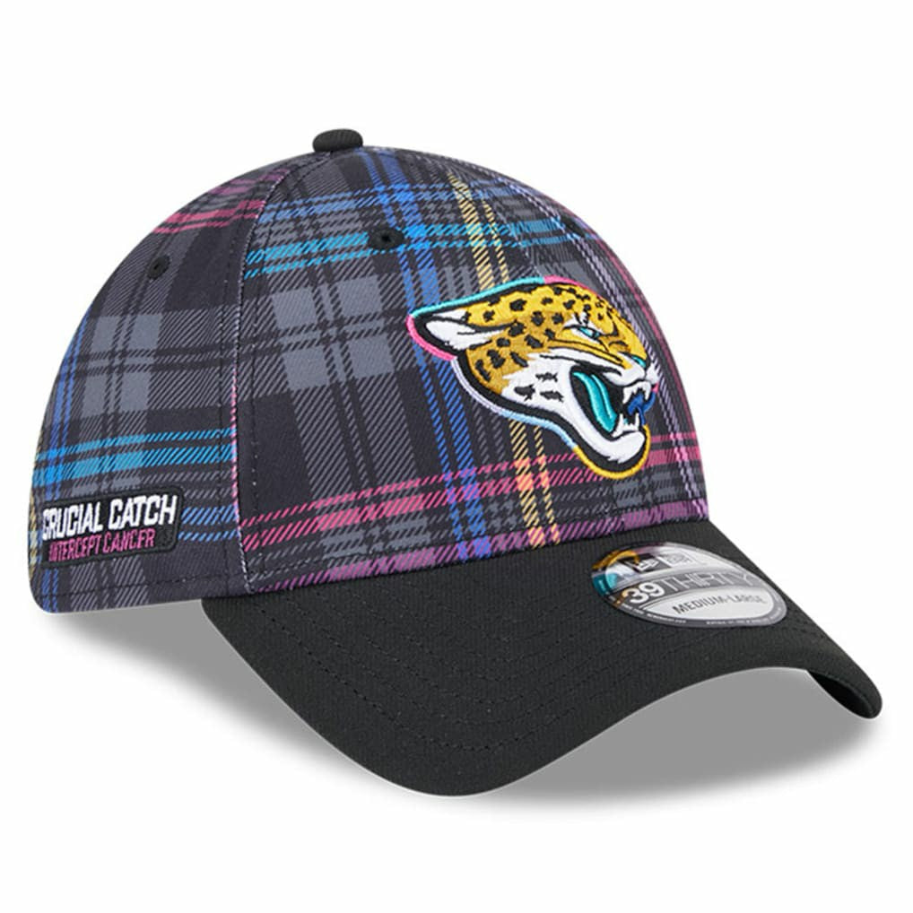 Jacksonville Jaguars New Era 2024 NFL Crucial Catch Plaid 39THIRTY Flex Hat Black | NFL