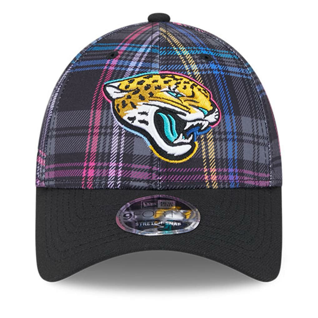 Jacksonville Jaguars New Era 2024 NFL Crucial Catch Plaid 9FORTY Adjustable Hat Black | NFL