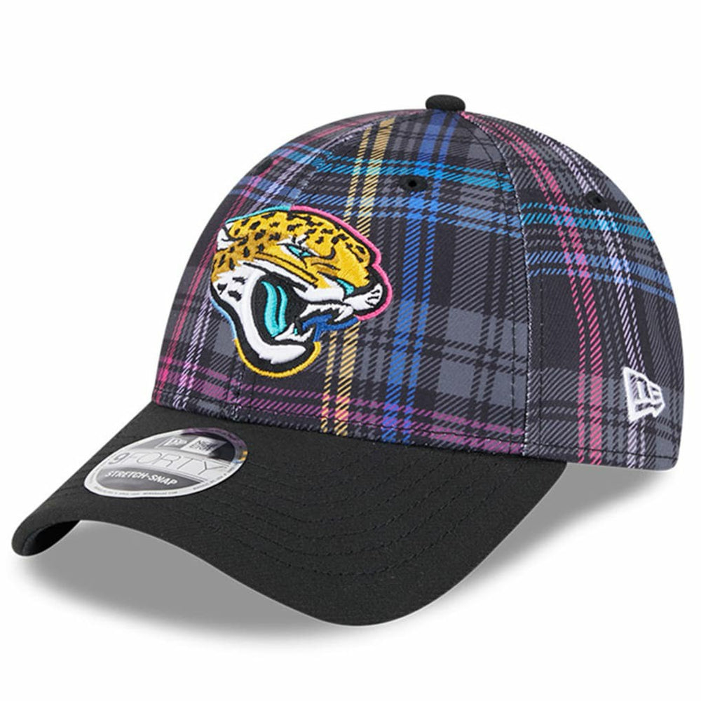 Jacksonville Jaguars New Era 2024 NFL Crucial Catch Plaid 9FORTY Adjustable Hat Black | NFL