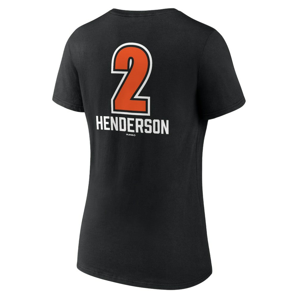 Gunnar Henderson Baltimore Orioles Women's Fastball Player Name & Number V-Neck T-Shirt - MLB