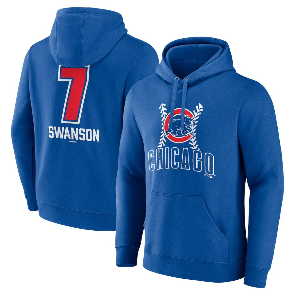 Dansby Swanson Chicago Cubs Fastball Player Name & Number Pullover Hoodie - MLB