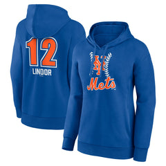 Francisco Lindor New York Mets Women's Fastball Player Name & Number Pullover Hoodie - MLB