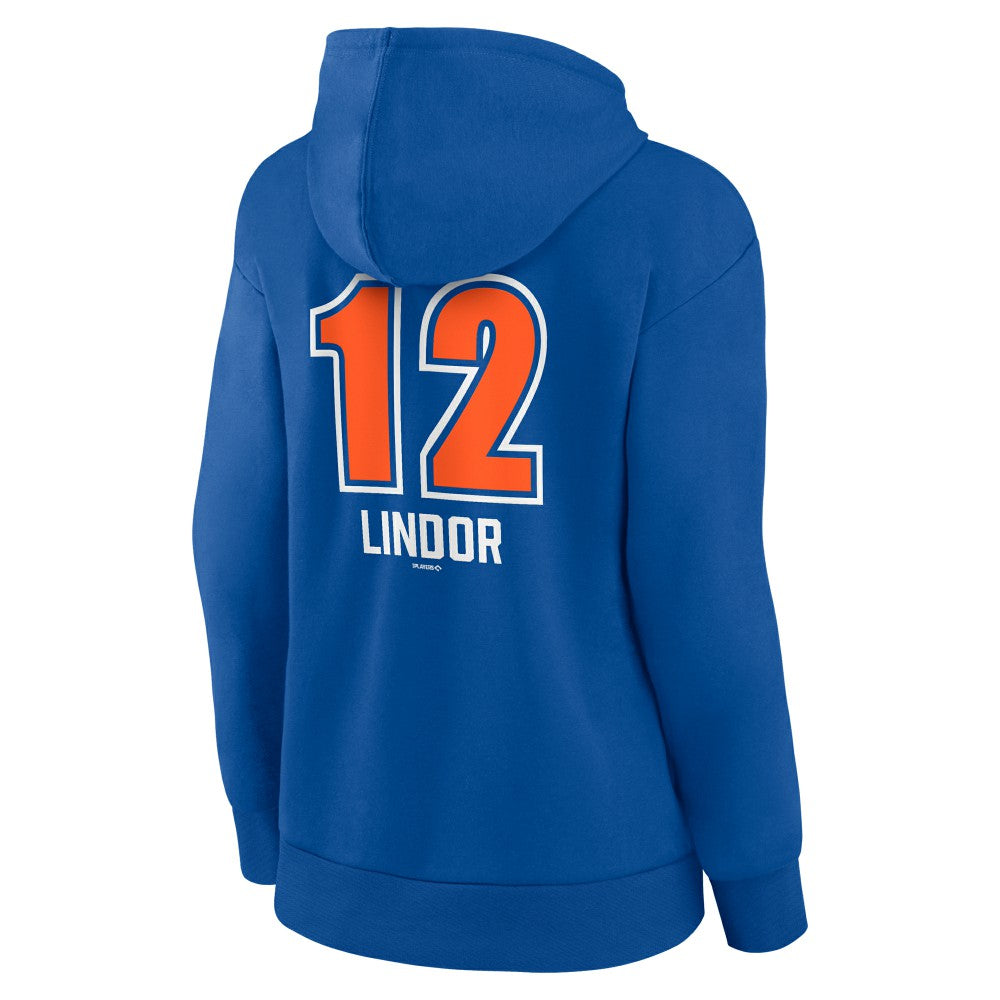 Francisco Lindor New York Mets Women's Fastball Player Name & Number Pullover Hoodie - MLB