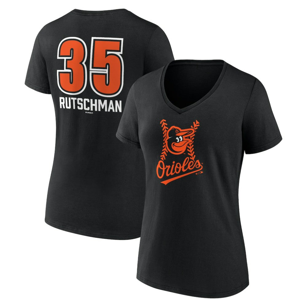 Adley Rutschman Baltimore Orioles Women's Fastball Player Name & Number V-Neck T-Shirt - MLB