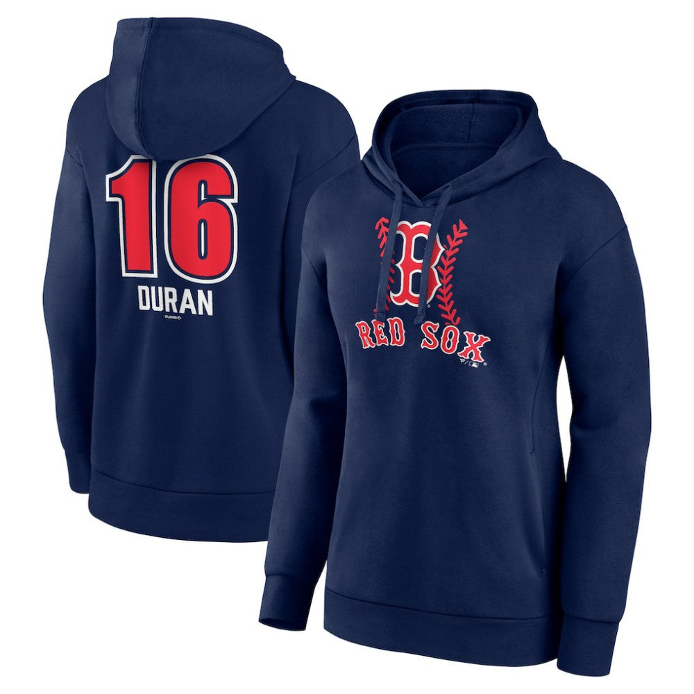 Jarren Duran Boston Red Sox Women's Fastball Player Name & Number Pullover Hoodie - MLB