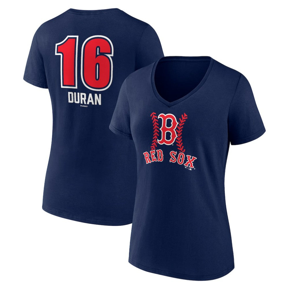 Jarren Duran Boston Red Sox Women's Fastball Player Name & Number V-Neck T-Shirt - MLB