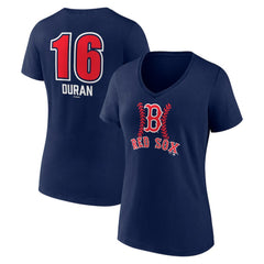 Jarren Duran Boston Red Sox Women's Fastball Player Name & Number V-Neck T-Shirt - MLB