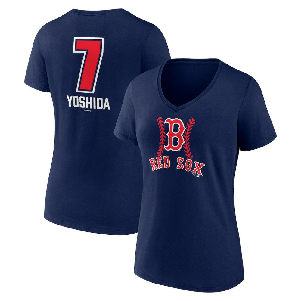 Masataka Yoshida Boston Red Sox Women's Fastball Player Name & Number V-Neck T-Shirt - MLB