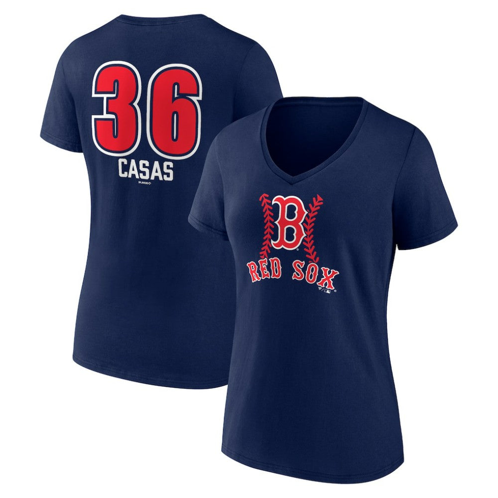 Triston Casas Boston Red Sox Women's Fastball Player Name & Number V-Neck T-Shirt - MLB