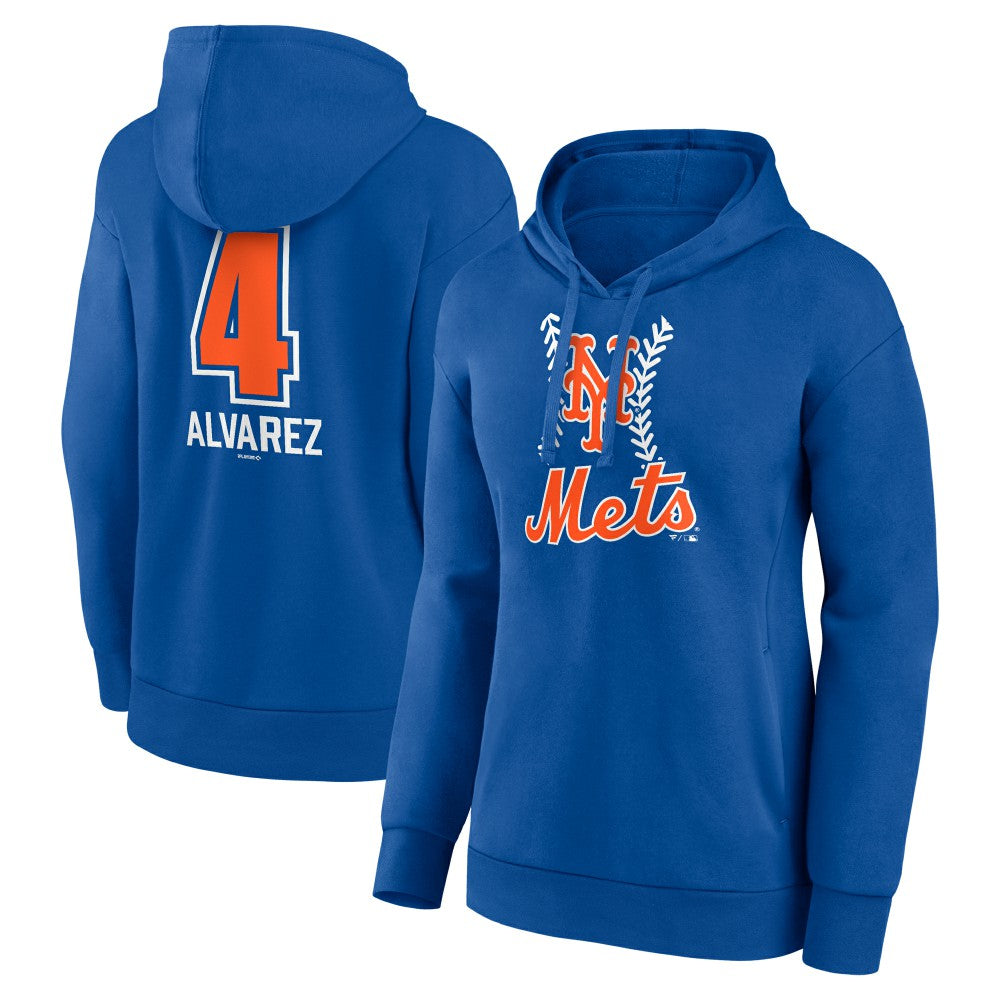 Francisco Alvarez New York Mets Women's Fastball Player Name & Number Pullover Hoodie - MLB