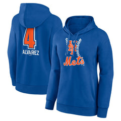 Francisco Alvarez New York Mets Women's Fastball Player Name & Number Pullover Hoodie - MLB