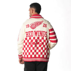 Detroit Red Wings The Wild Collective Unisex Jacquard Full-Zip Sweater - Cream - NHL