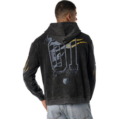 Memphis Grizzlies The Wild Collective Unisex Acid Wash Flame Pullover Hoodie Black - NBA