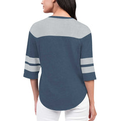 Dallas Cowboys Starter Women's Fullback Tri-Blend 3/4-Sleeve T-Shirt Navy | NFL