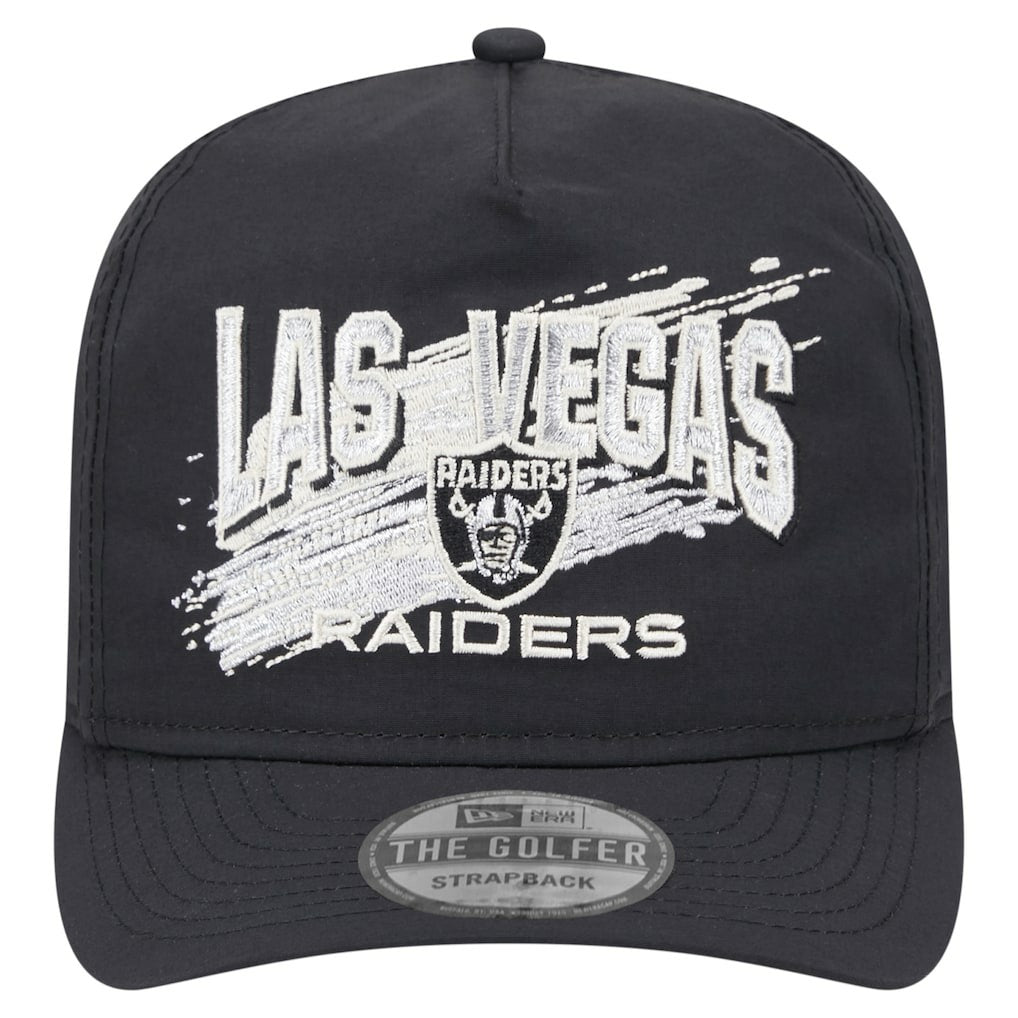 Las Vegas Raiders New Era Throwback Brush Golfer Snapback Hat Black | NFL