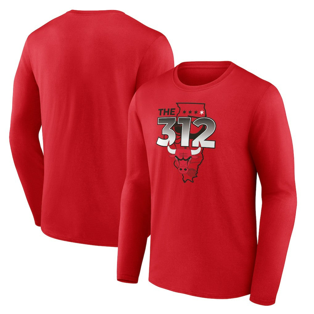 Chicago Bulls Pick & Roll Coverage Long Sleeve T-Shirt Red - NBA