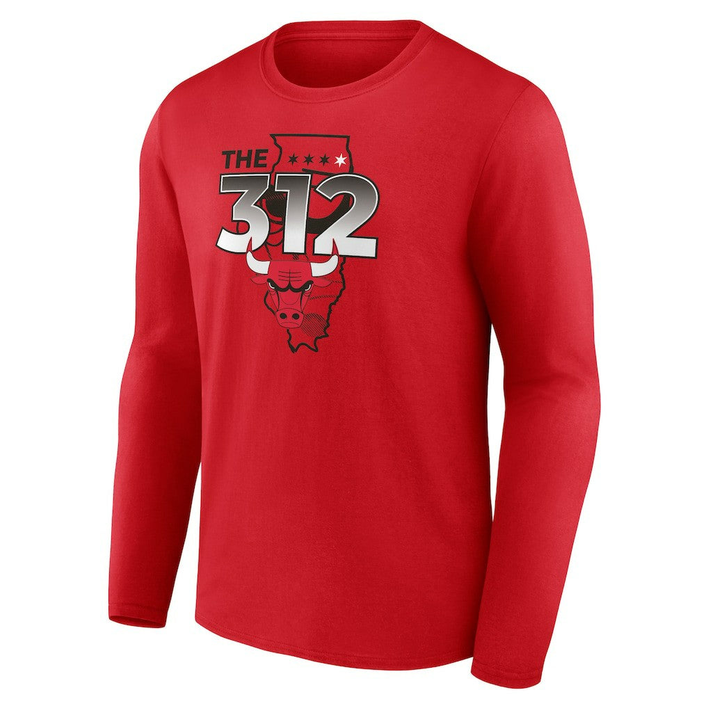 Chicago Bulls Pick & Roll Coverage Long Sleeve T-Shirt Red - NBA