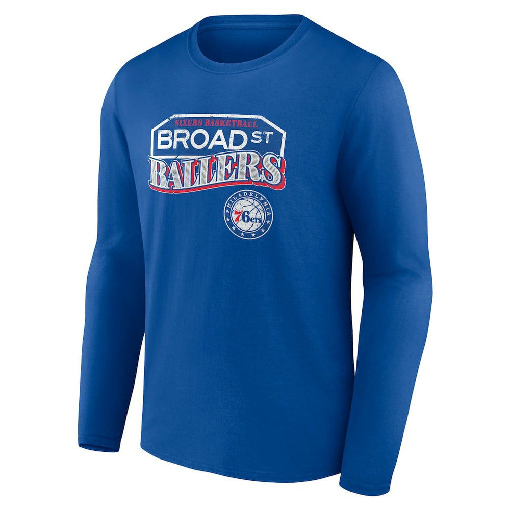 Philadelphia 76ers Pick & Roll Coverage Long Sleeve T-Shirt Royal - NBA