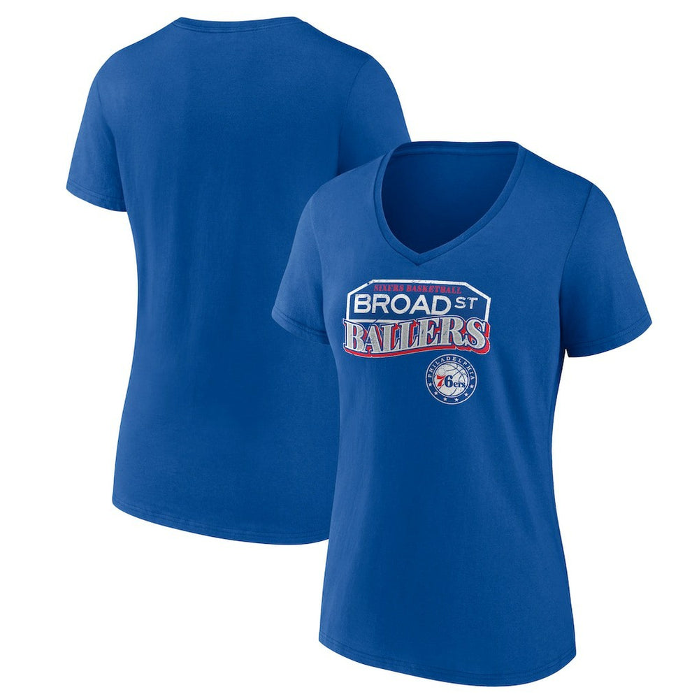 Philadelphia 76ers Pick & Roll Coverage V-Neck T-Shirt Royal - NBA