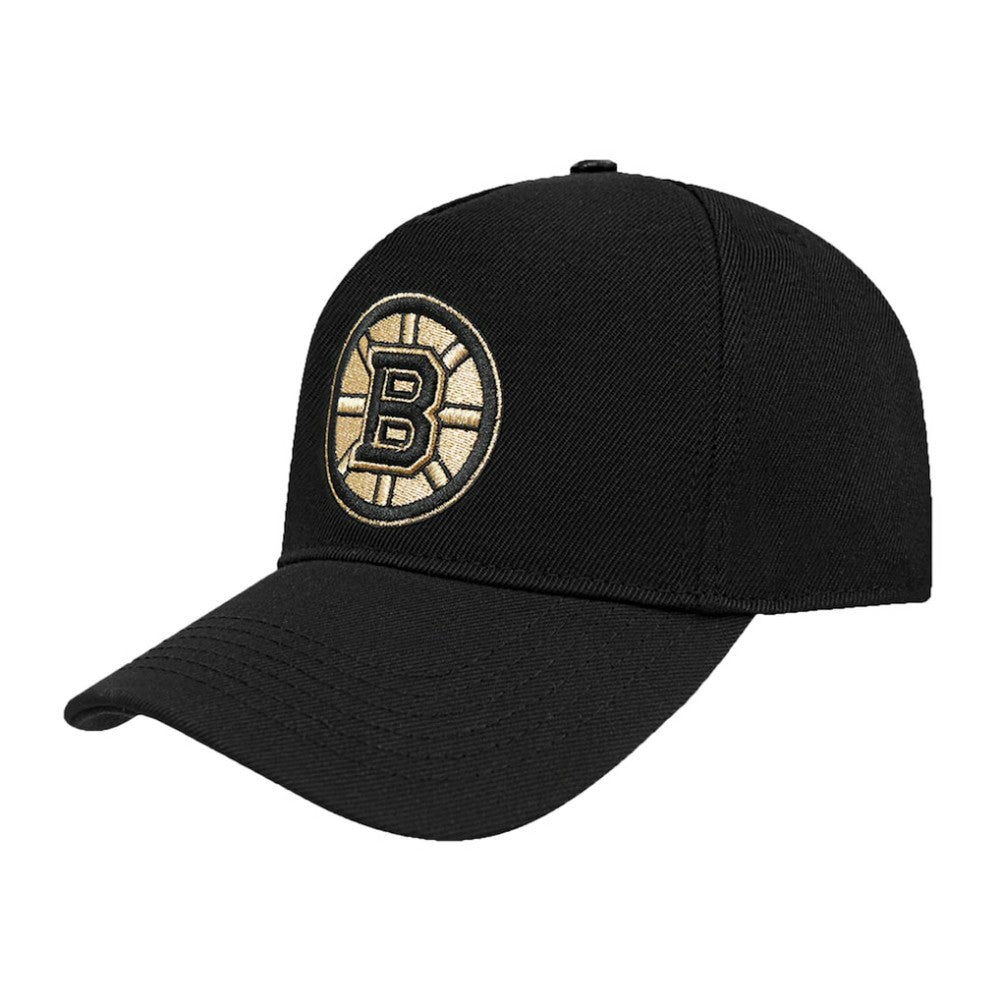 Boston Bruins Pro Standard Metallic Logo Pinch Front Adjustable Hat - Black - NHL