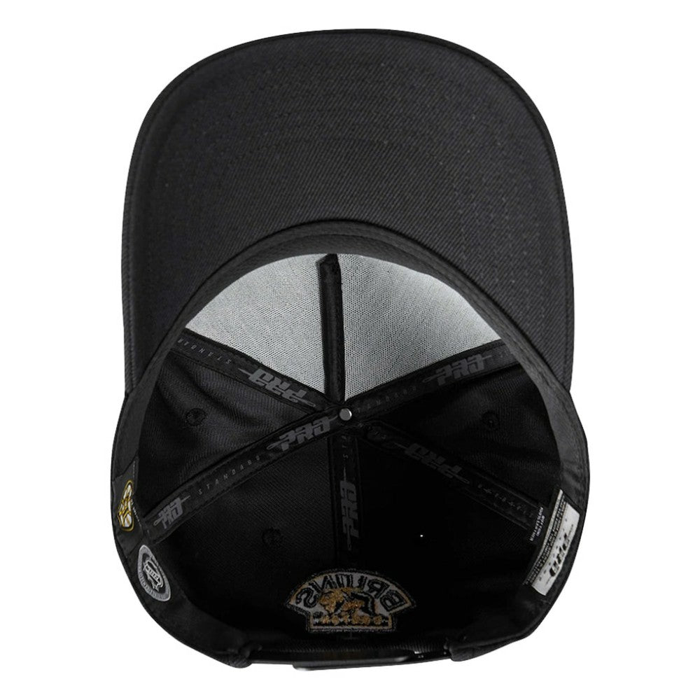 Boston Bruins Pro Standard Metallic Logo Pinch Front Adjustable Hat - Black - NHL