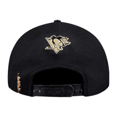 Pittsburgh Penguins Pro Standard Metallic Logo Pinch Front Adjustable Hat - Black - NHL