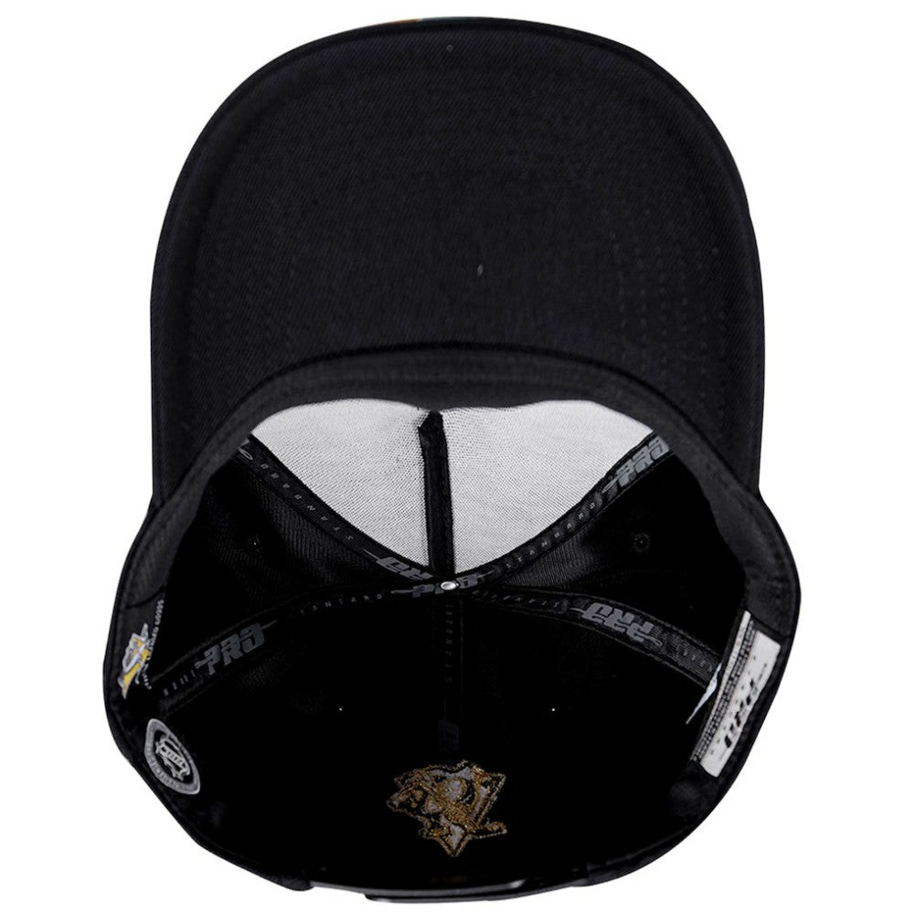 Pittsburgh Penguins Pro Standard Metallic Logo Pinch Front Adjustable Hat - Black - NHL
