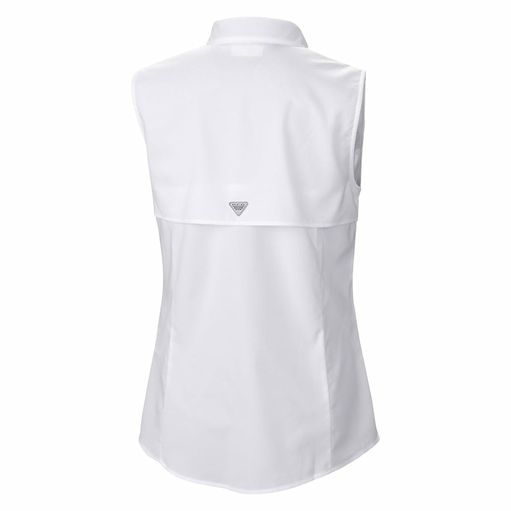 Jacksonville Jaguars Women's PFG Tamiami Omni-Shade Sleeveless Button-Up Shirt White | Columbia