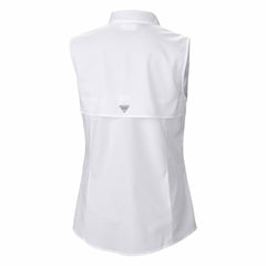 Miami Dolphins Women's PFG Tamiami Omni-Shade Sleeveless Button-Up Shirt White | Columbia