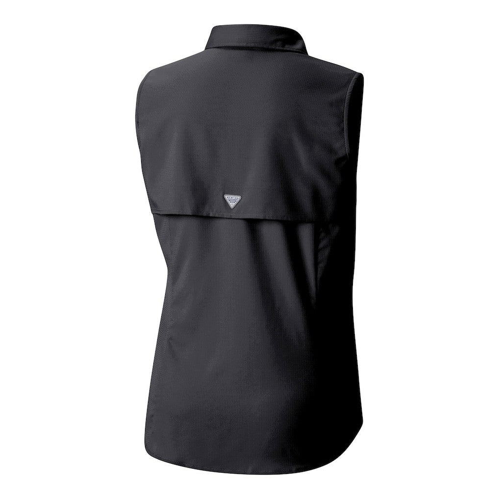 Pittsburgh Steelers Women's PFG Tamiami Omni-Shade Sleeveless Button-Up Shirt Black | Columbia
