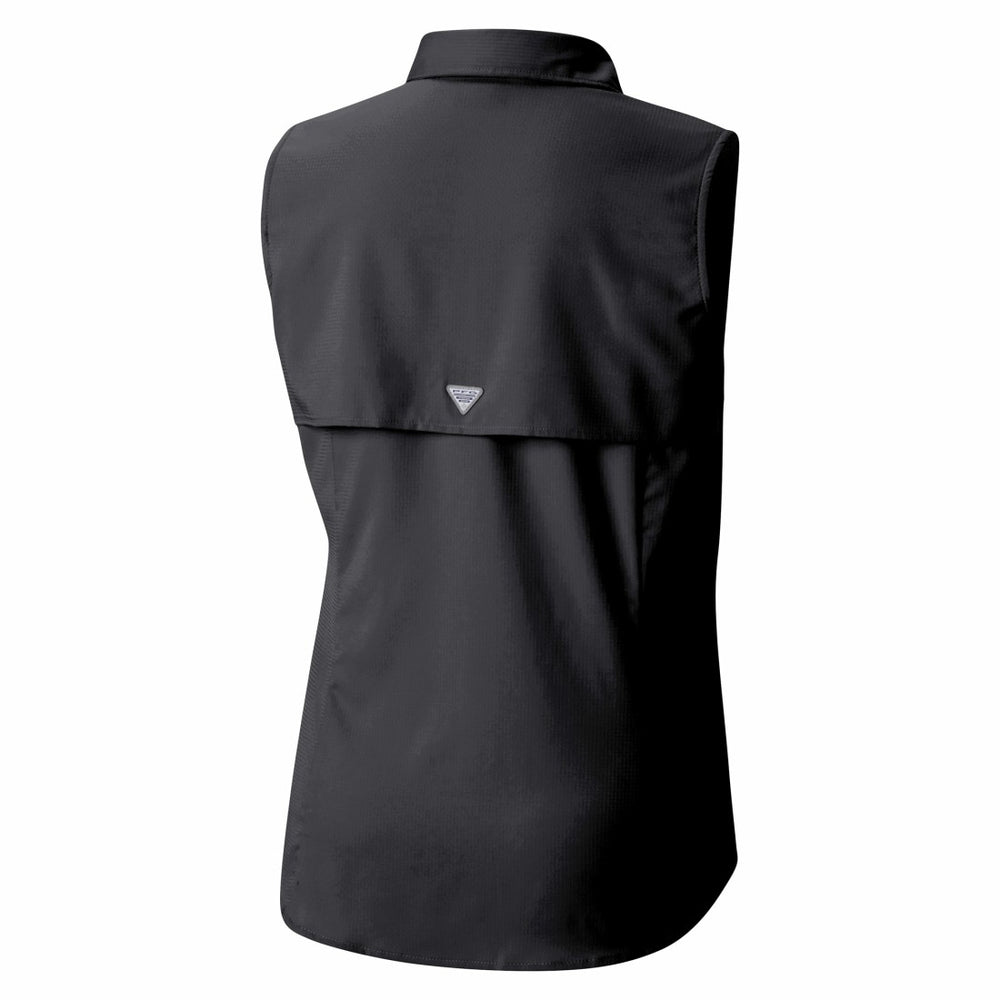 Tampa Bay Buccaneers Women's PFG Tamiami Omni-Shade Sleeveless Button-Up Shirt Black | Columbia