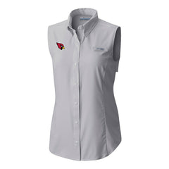 Arizona Cardinals Women's PFG Tamiami Omni-Shade Sleeveless Button-Up Shirt Gray | Columbia