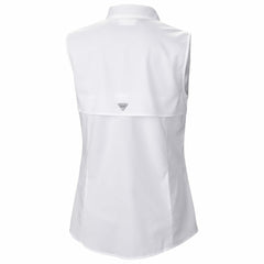 Atlanta Falcons Women's PFG Tamiami Omni-Shade Sleeveless Button-Up Shirt White | Columbia