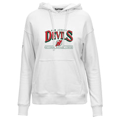 New Jersey Devils Levelwear Women's Retro Adorn Spellout Pullover Hoodie - White - NHL