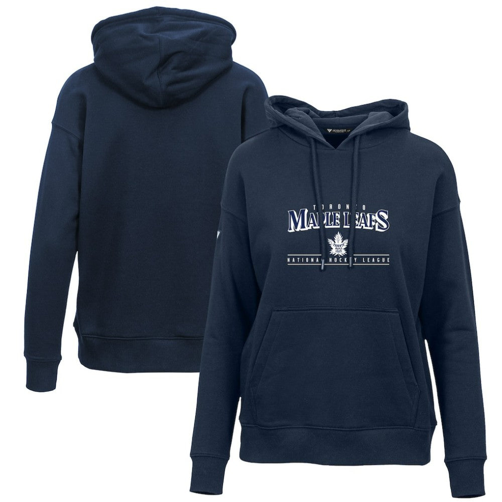 Toronto Maple Leafs Levelwear Women's Retro Adorn Spellout Pullover Hoodie - Navy - NHL