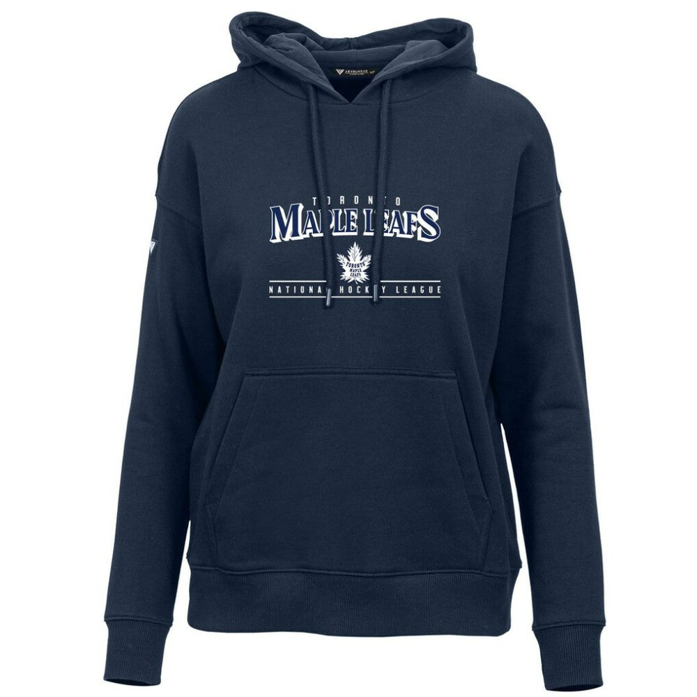 Toronto Maple Leafs Levelwear Women's Retro Adorn Spellout Pullover Hoodie - Navy - NHL
