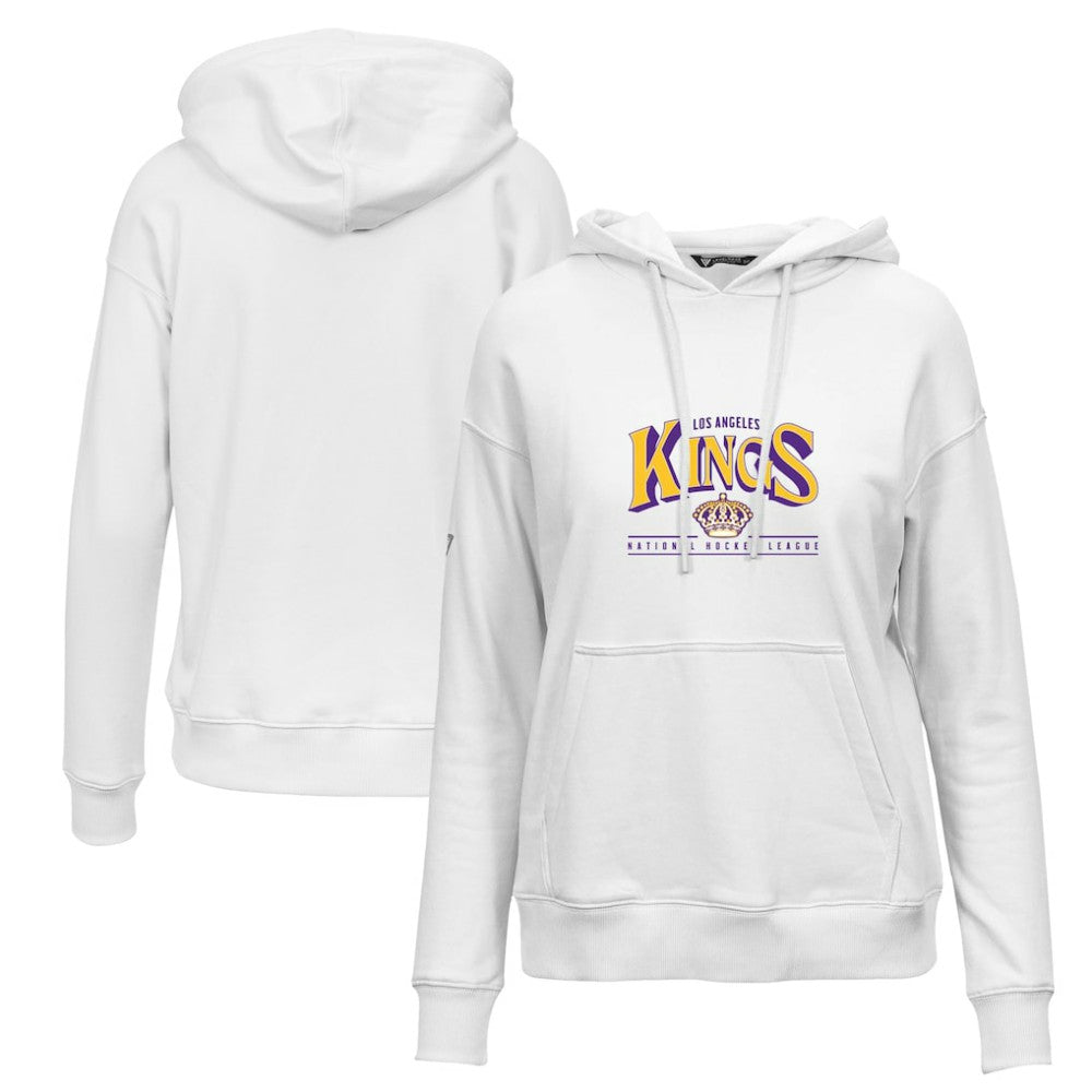 Los Angeles Kings Levelwear Women's Retro Adorn Spellout Pullover Hoodie - White - NHL