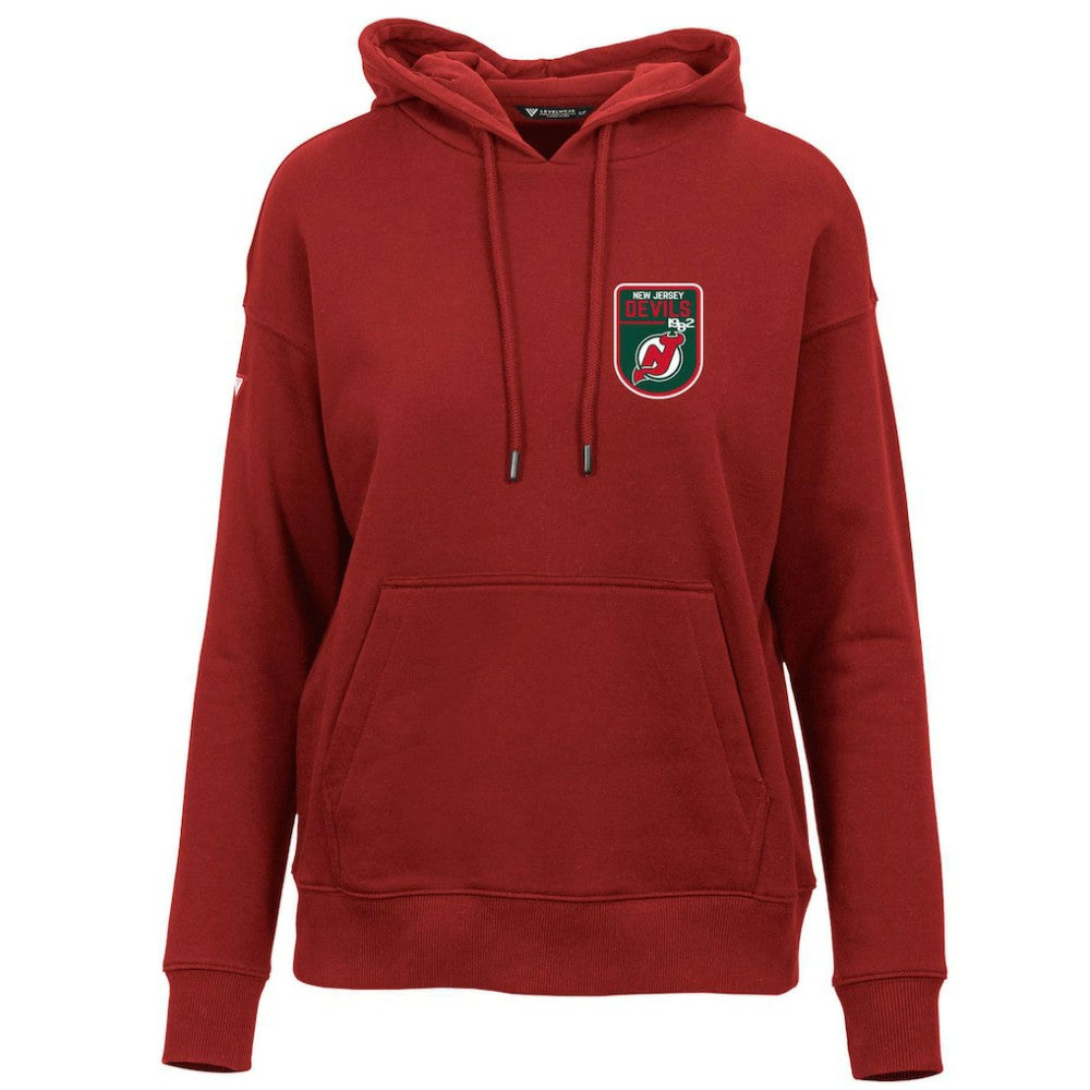 New Jersey Devils Levelwear Women's Retro Adorn Pullover Hoodie - Red - NHL