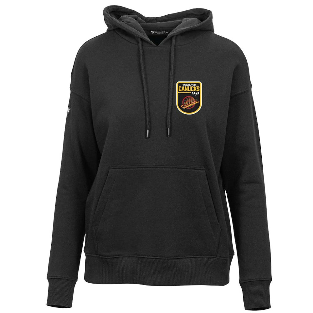 Vancouver Canucks Levelwear Women's Retro Adorn Pullover Hoodie - Black - NHL