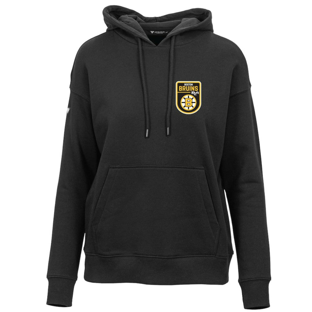 Boston Bruins Levelwear Women's Retro Adorn Pullover Hoodie - Black - NHL