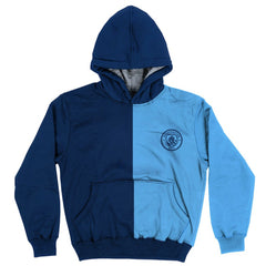 Manchester City Vive La Fete Youth Color Block Fleece Pullover Hoodie Navy/Sky Blue - FIFA World CUP