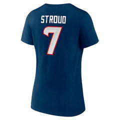 C.J. Stroud Houston Texans Women's Icon Player Name & Number V-Neck T-Shirt Navy | Fanatics