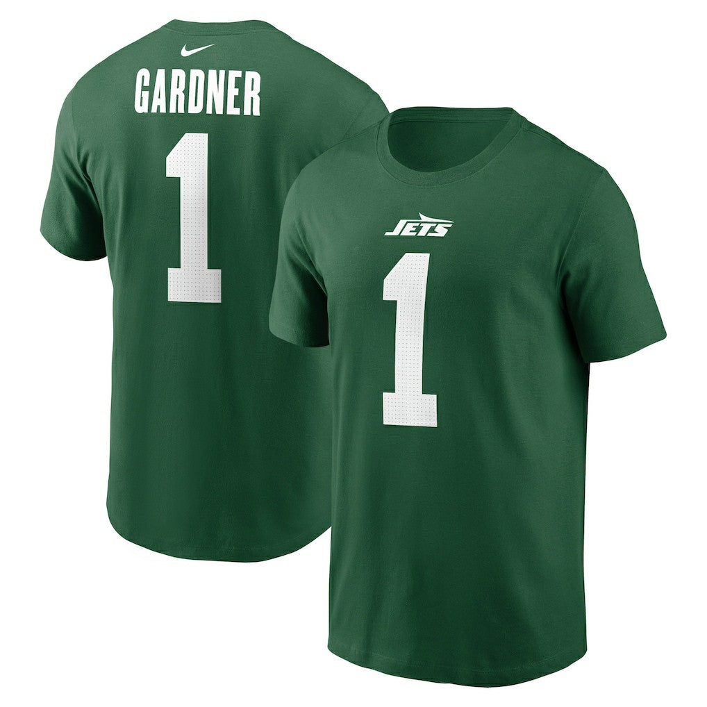 Sauce Gardner New York Jets Name & Number T-Shirt Green | Nike for Sale