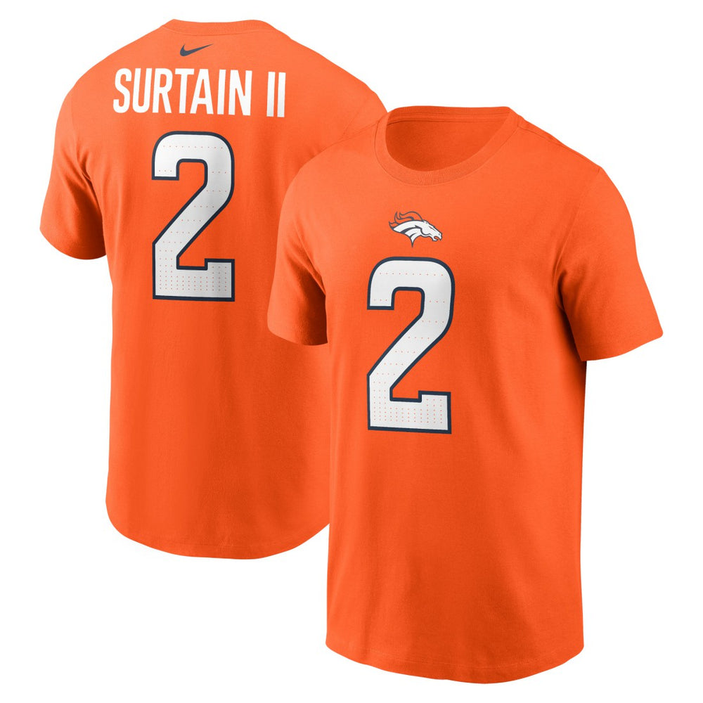 Patrick Surtain II Denver Broncos Name & Number T-Shirt Orange | Nike for Sale