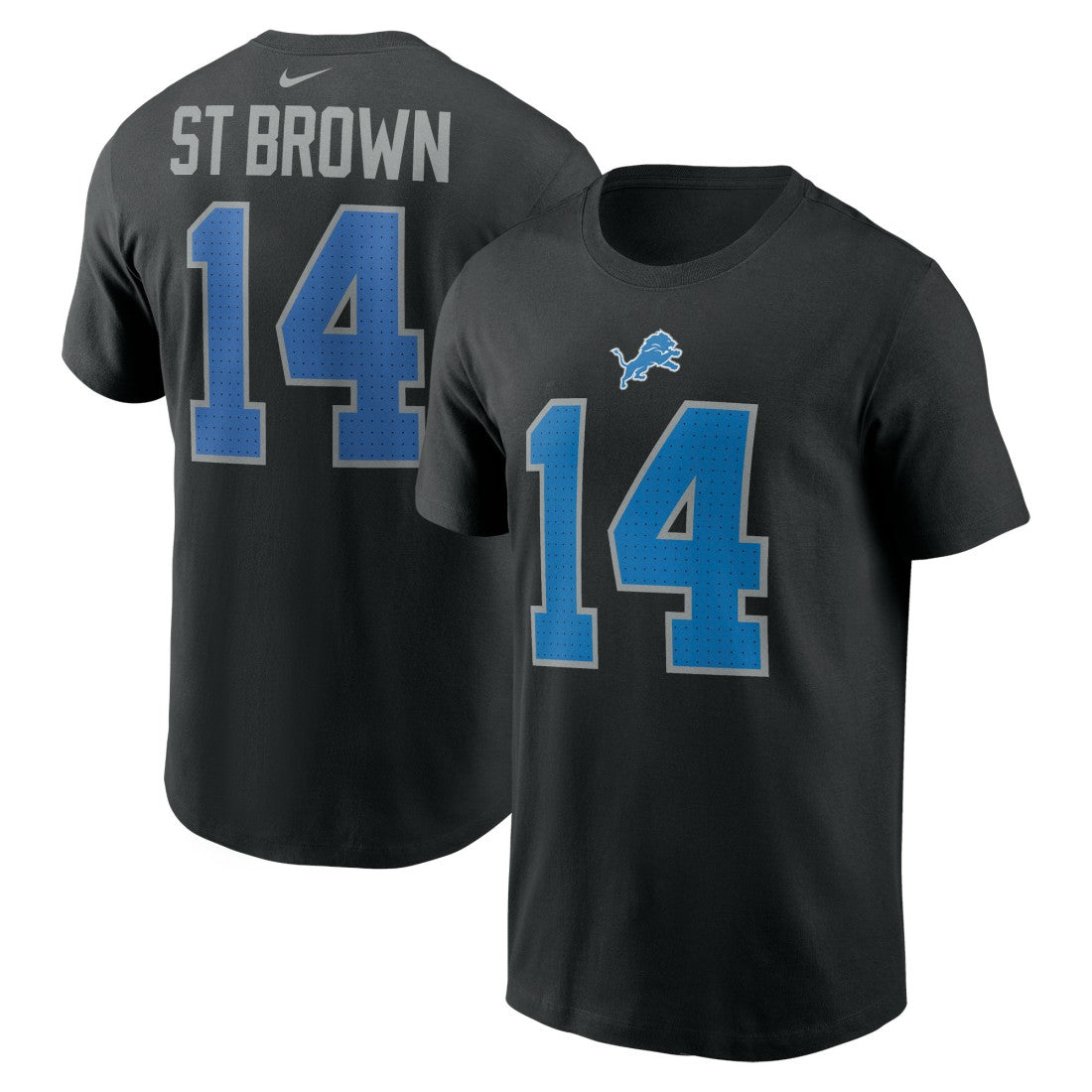 Amon-Ra St. Brown Detroit Lions Player Name & Number T-Shirt Black | Nike for Sale