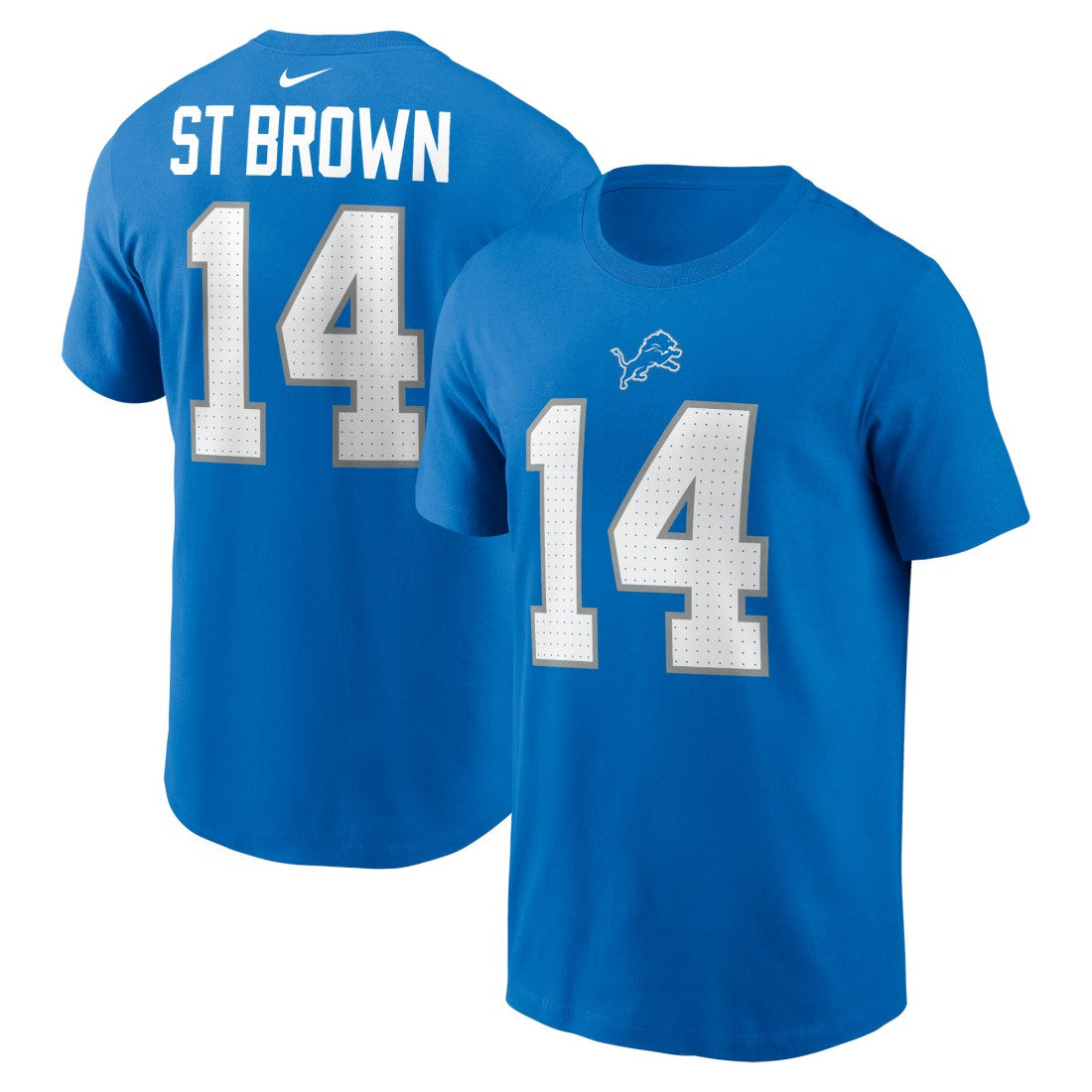Amon-Ra St. Brown Detroit Lions Name & Number T-Shirt Blue | Nike for Sale