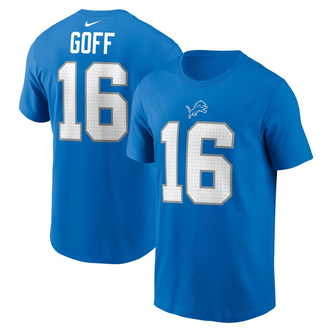 Jared Goff Detroit Lions Name & Number T-Shirt Blue | Nike for Sale