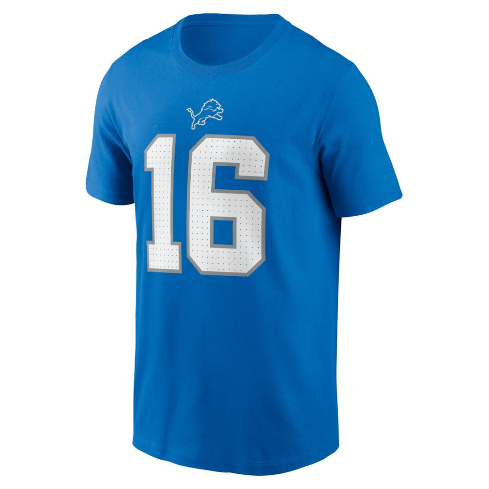 Jared Goff Detroit Lions Name & Number T-Shirt Blue | Nike for Sale