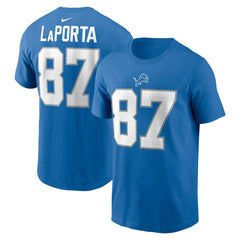 Sam LaPorta Detroit Lions Name & Number T-Shirt Blue | Nike for Sale